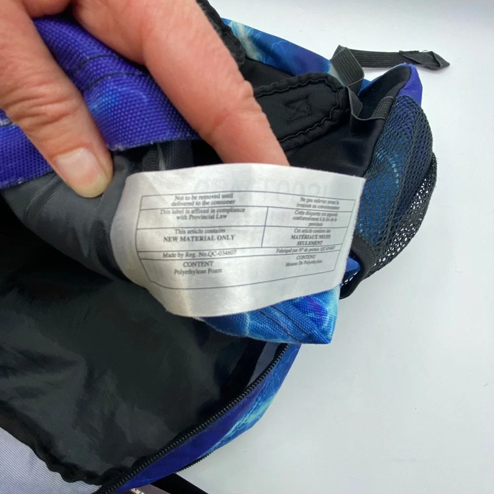 Trans by JanSport Backpack Blue Purple Lightning Bolt‎ JS00TM60 School Y2K Retro